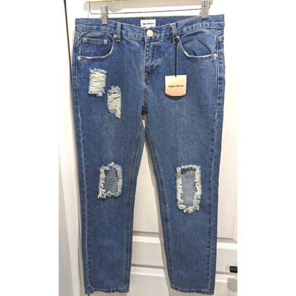 NWT Superdown | Angie Girlfriend Jeans in Vintage Blue Wash - Picture 2 of 8